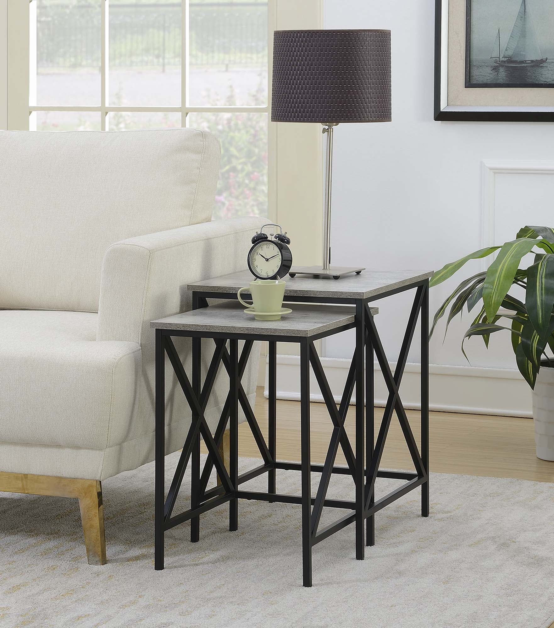 Convenience Concepts Tucson Nesting End Tables, Faux Birch