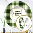 thumbnail image 3 of Designart "Elegant UK Plaid in Green I" Plaid Round Mirror Wall Decor Vintage - Large Green Round Bathroom Mirror - Round Mirror - 29" x 29", 3 of 6