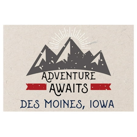 

Des Moines Iowa Souvenir 2x3 Inch Fridge Magnet Adventure Awaits Design