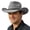 Grey, variant on Classic Wool Fedora Hat with Leather Band Roll Up Wide Brim Western Cowboy Hat for Men Women