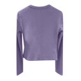 thumbnail image 5 of Lixiuxyad Womens Open Front Cardigan Women's Long Sleeve Round Neck Knitted Cardigan Sweater,Purple, 5 of 6