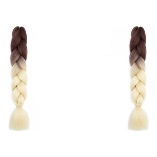 Vogacara Trenzas de cabello de moda, estilo deseado con extensiones de cabello trenzado de Color Natural, cabello trenzado Jumbo B39 B39 2Conjunto