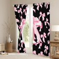 thumbnail image 3 of Manfei Personalized Initial T Blackout Curtains Set of 2 (52x84 Each) for Preppy Child,Dreamy Princess Window Curtains,Pink Ribbon Bow Knot Curtains and Drapes,Luxury Bedroom Decor, 3 of 6