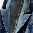 thumbnail image 2 of YM YOUMU Women Lapel Washed Blue Denim Vest Button Up Waistcoat Jacket, 2 of 4