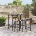 thumbnail image 1 of vidaXL 5 Piece Garden Bar Set Black Poly Rattan& Solid Wood Acacia, 1 of 4