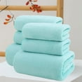 thumbnail image 6 of 6 PC Luxury Cotton Bath & Face Towel Set - Ultra Soft Quick Dry Spa Towels, Hotel Style Absorbent Towels for Bathroom, Gym, Pool - Blue/Gray/Purple, 6 of 6