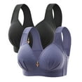 thumbnail image 1 of DecSea 2PC Woman's Embroidered Glossy Comfortable Breathable Bra Underwear No Rims, 1 of 2