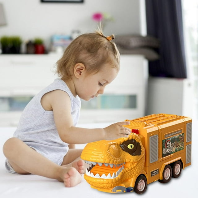 Education,Dinosaur Transformation Engineering Truck Track Toy Set Extra Large Dinosaur Children'S Dinosaur Toy Truck Set Includes Small Dinosaur Mini Dinosaur Figure Educational Gift With Li