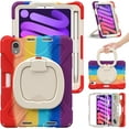 thumbnail image 1 of iPad Mini 6 Case 6th Generation 360°Rotatable Stand with Shoulder Strap Handle Pencil Holder Heavy Duty Shockproof Silicone Protective Case for iPad mini6 2021, 1 of 8
