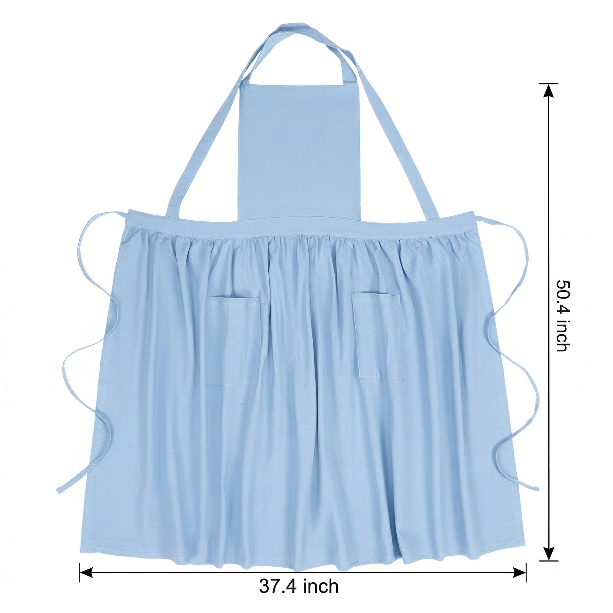 Unique Bargains Women's Kitchen Apron Long Waist Cooking Apron 37.4x50.4in Royal Blue