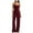 Wine, variant on purcolt Womens Summer Sleeveless Jumpsuits Casual Spaghetti Strap Wide Straight Leg One Piece Romper Overalls for Beach Vacation