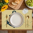 thumbnail image 4 of Anchor Coastal Placemats Set of 6, Nautical Navy Blue Beige Ocean Placemats for Dining Table, Place Mats for Kitchen Tabletop, Waterproof Wipeable Dining Table Mats Set, 4 of 9