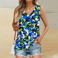 thumbnail image 2 of ZQUUVOU Tank Top For Women Boho Printed V-Neck Tops (D-Sky Blue,2XL), 2 of 5