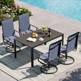 thumbnail image 2 of Techmilly Outdoor Dining Chairs , Patio Swivel Chairs Set of 2, Support 400lbs , Navy blue, 2 of 8