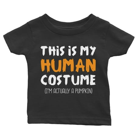 

Human Costume Pumpkin Baby Gift Tee Black