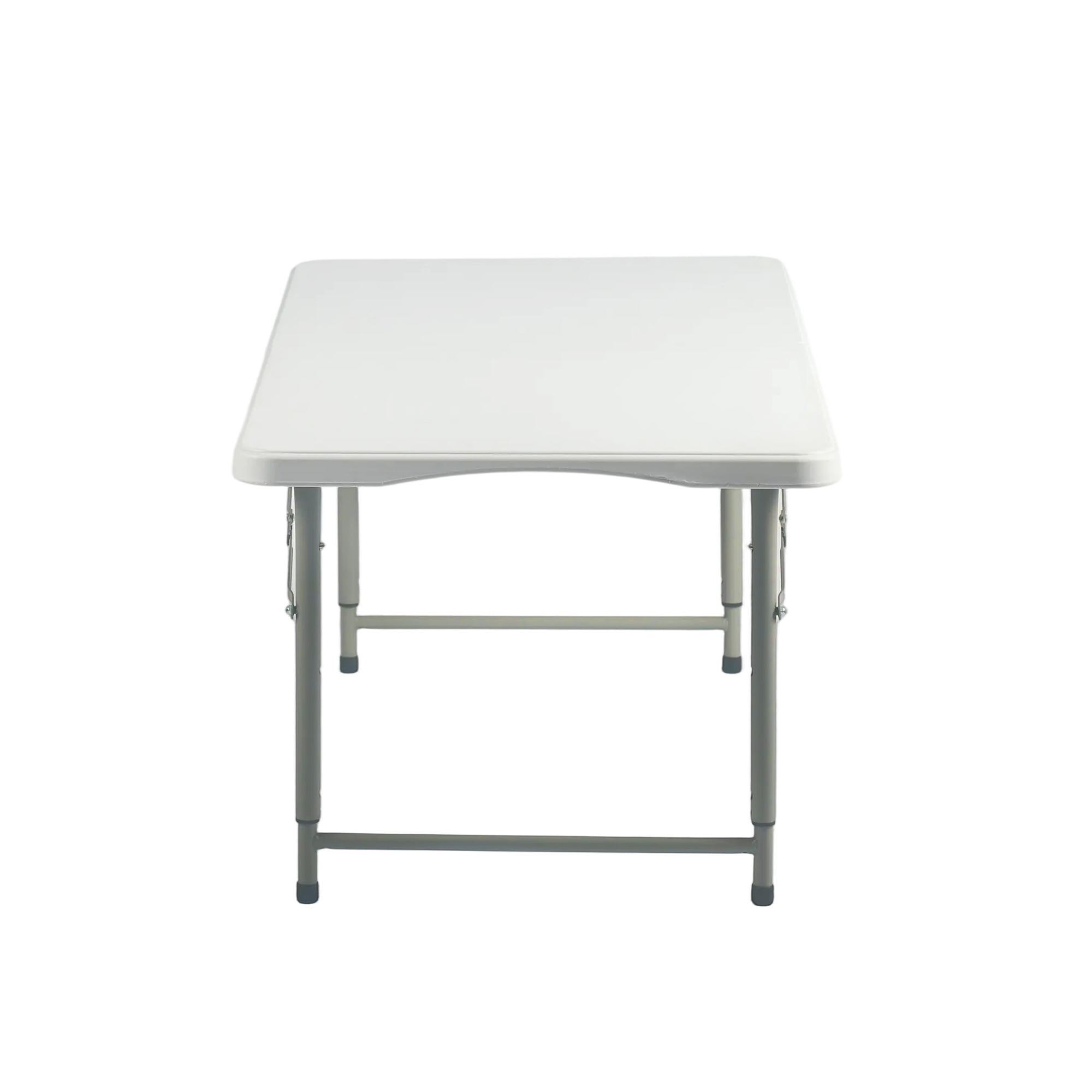 4 Foot Rectangular Folding Table, 4 Height Adjustable Portable Table with Handle, Sturdy Foldable Table for Indoor Outdoor Events Parties BBQ
