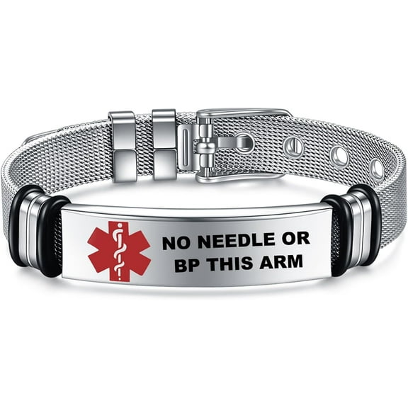 Magnetia Medical Alert Bracelets for Men, Strong Durable Stainless Bracelet Medical Id Bracelets