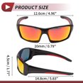 thumbnail image 4 of Gafas de motocicleta únicas 1 Pc, gafas de sol ciclismo UV400, lentes rojos, marco negro, anti-reflejo, tri-acetato de celulosa PC, 4 of 6