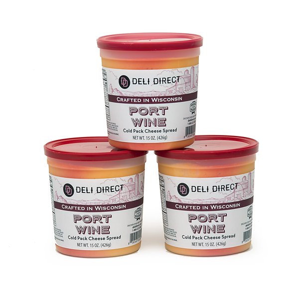 Deli Direct Wisconsin Port Wine Cheese Spread (3 Packs 15oz ea) 45 oz