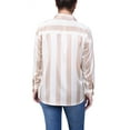 thumbnail image 3 of Petite Long Sleeve Striped Satin Blouse, 3 of 3