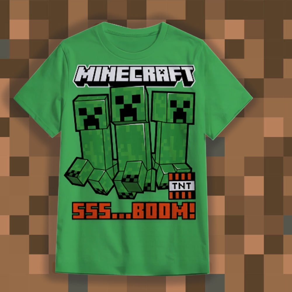 Minecraft Boy's Short Sleeve T-Shirt 4-Pack - Creeper, Skeleton, Zombie Graphic Tee Set for Kids (Sizes 4-16)