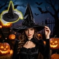 thumbnail image 2 of Odeerbi Kids Boys Girls Halloween Witch Hat Rose Tulle Wide Brim Pointed Tall Hat Party Dress Up Accessory, 2 of 6