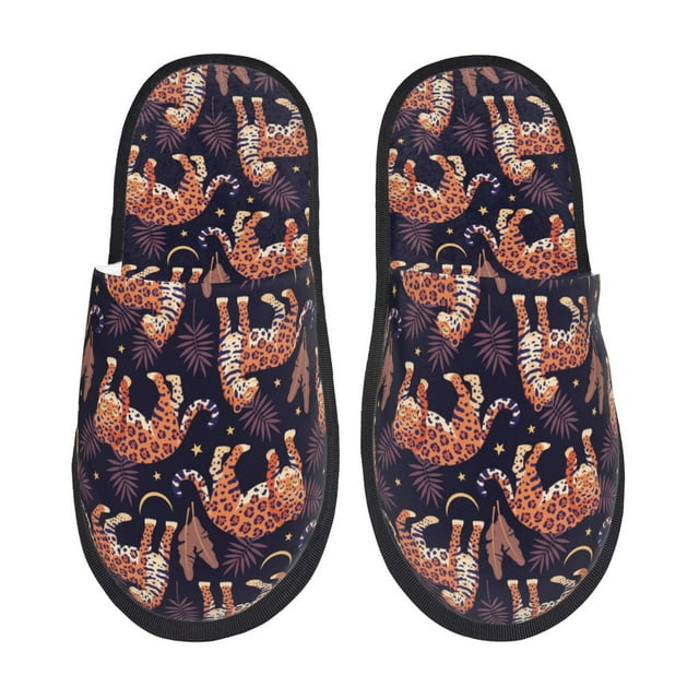 Naloa Pantoufles d'Intérieur à Imprimé Léopard, Pantoufles en Mousse à Mémoire de Forme, Pantoufles de Maison, Chaussures de Maison Chaudes et Confortables - Grandes