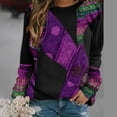 thumbnail image 1 of CEHVOM Mode Femmes Imprimé Manches Longues Confortable Respirant T-Shirt Col Rond Hauts, 1 of 6