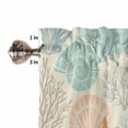 thumbnail image 5 of Kitchen Curtains 54 Inches length, Coastal Turquoise Window Treatment Curtain Drapes, Ocean Coral Starfish Shell Modern Sea Decorative Window Curtains for Bedroom Cafe, 52"x54", 2 Panels, 5 of 7