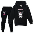 thumbnail image 1 of Kuromi Kuromi traje para niños ropa de primavera y otoño niñas con capucha sudadera fina pantalones 2223, 1 of 1