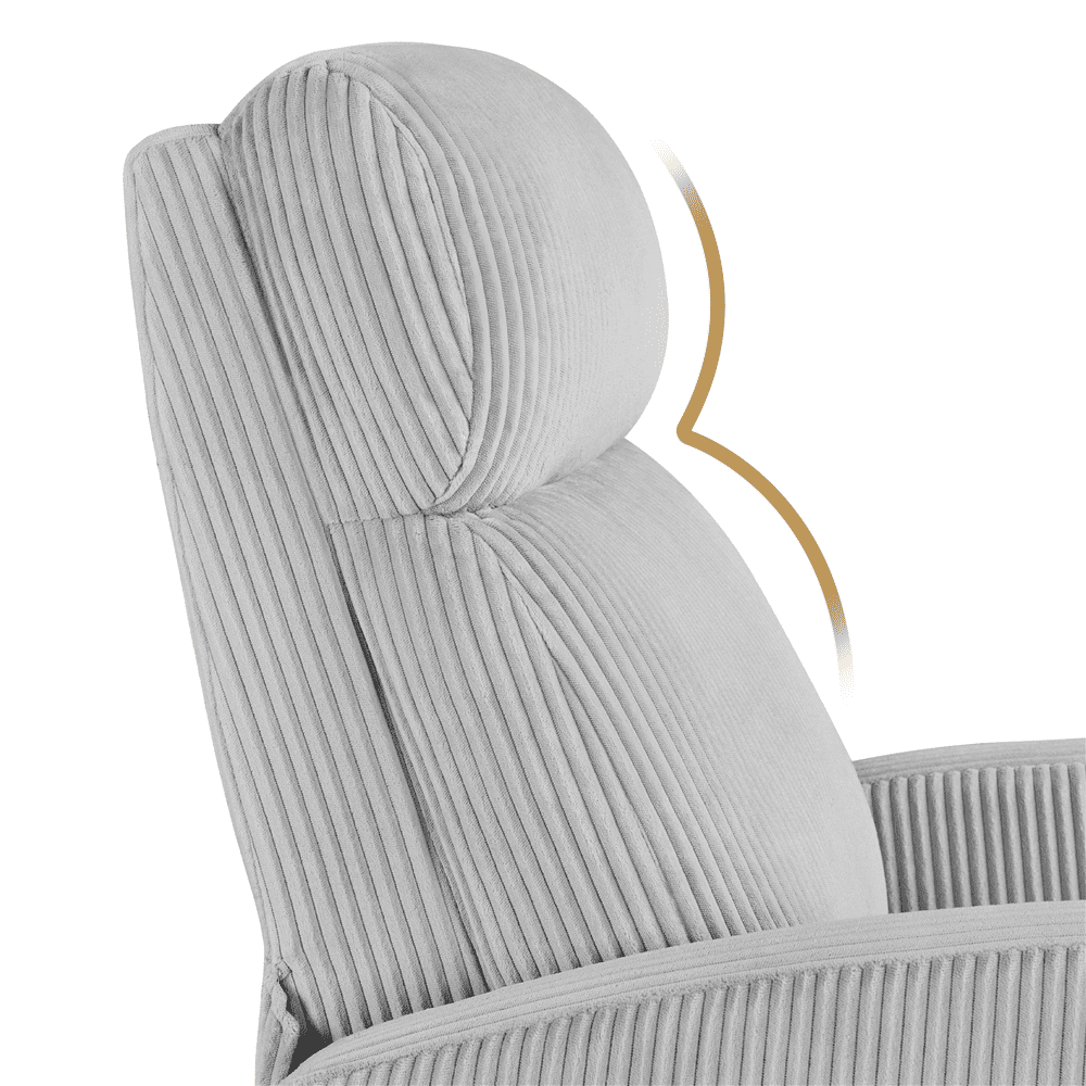 Renwick Corduroy Upholstered Adjustable Recliner Chair with Pocket Springs, Light Gray
