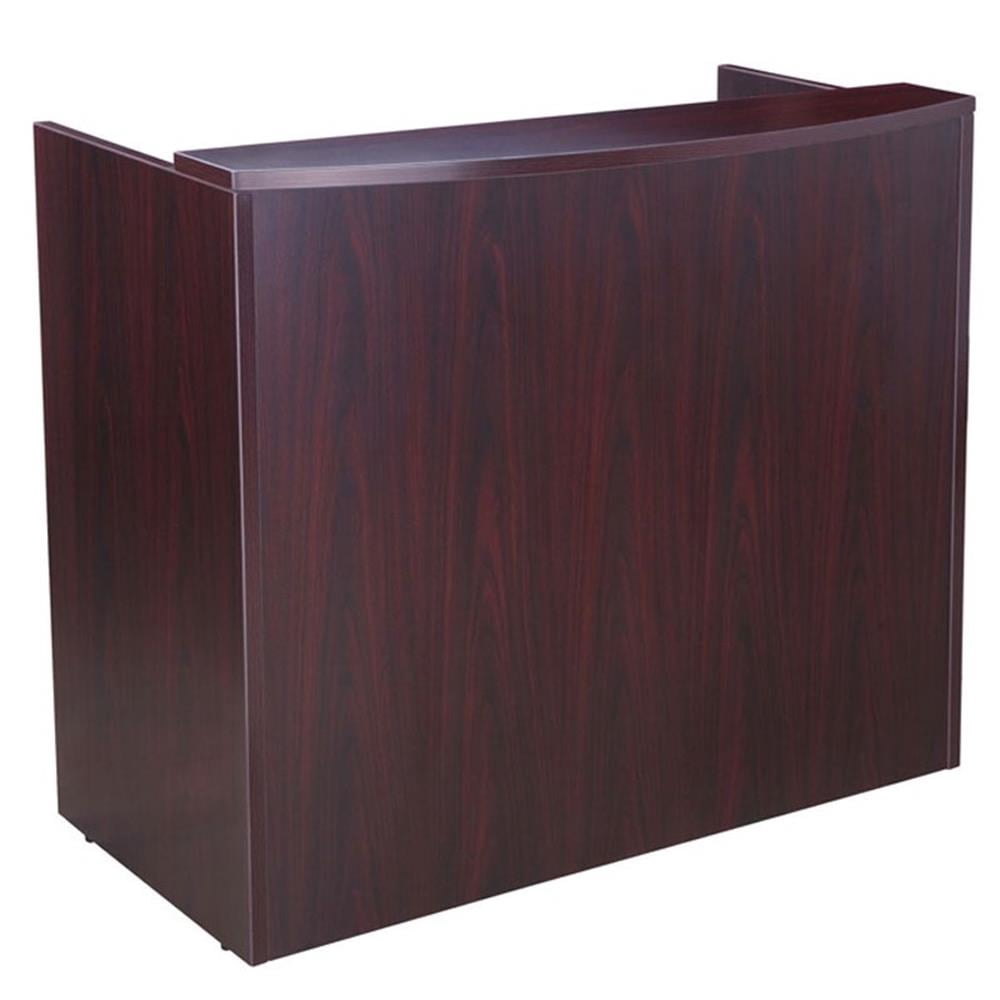 Boss Office Products 71" Reception L-Shape Desk with File Pedestal in Mocha