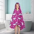 thumbnail image 6 of Cartoon Unicorn Pattern Hooded Bath Towel，50"x30" for Ages 3 To 12 Kids, Quick Dry Lightweight Soft Microfiber Hood Beach Towel Cover Up for Kids, 6 of 7