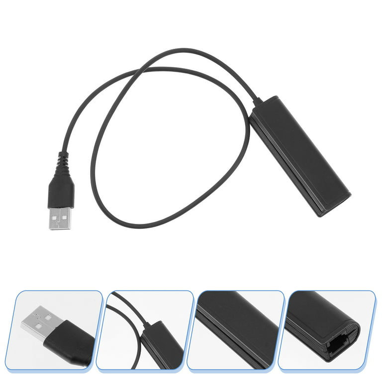USB Plug Computer Laptop To RJ9 Female Adapter Cable Cord for Headset - Walmart.com