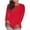 Red (Womens Tops), variant on Htigea Women's Flower Print Tshirts Plus Size 3/4 Length Sleeve Crewneck Tees Casual Pullover Tops Lightweight Summer T Shirts Pink,XL