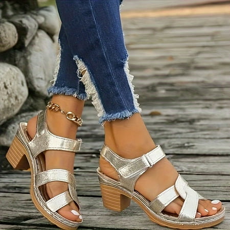 

DONGGTGDZ Versatile Women‘s Chunky Heeled Sandals with Crisscross Strap Open Toe Design for High Heels Perfect for Casual Outings and Nights Out in Town