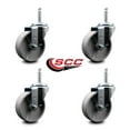 thumbnail image 2 of 4 Inch Semi Steel Wheel Swivel 5/8 Inch Threaded Stem Caster Set Service Caster, 2 of 2