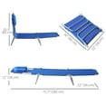 thumbnail image 3 of Outsunny Chaise Longue d'Extérieur, Chaise Longue Pliante Réglable avec Ouverture pour le Visage, Chaise de Bronzage Lit Bain de Soleil Inclinable, Bleu, 3 of 10