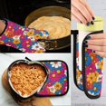 thumbnail image 5 of Yayeee Oven Mitts and Pot Holder Set of 2 Heat Resistant Kitchen Gloves Baking Hot Pad, Red Whimsical Floral, 5 of 5