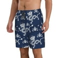 thumbnail image 2 of Kdxio Dragon Pattern Mens Casual Shorts - Drawstring Summer Beach Sports Shorts for Men, 2 of 9