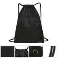 thumbnail image 2 of Travel Nylon Drawstring Bag Sack Beach Gym Backpack man drawstring backpack bags Shoes Bags Black, 2 of 9