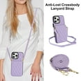 thumbnail image 6 of Crossbody Wallet Case Compatible for iPhone 16 Pro Max, RFID Blocking Protective Purse Case Cover with Card Slots Holder Kickstand Shoulder Strap Lanyard Magnetic Closure 6.9 Inch, Purple, 6 of 7