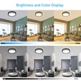 thumbnail image 3 of DingLiLighting 18.5" LED Modern Ceiling Light with Remote Black Flush Mount Light Fixture Dimmable for Living Room Bedroom Kitchen Dining, 3 Color Changeable, 3 of 7