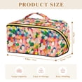 thumbnail image 4 of FORMRS Makeup Bag Travel Cosmetic Organizer for Women Fold Flat Zipper Pouch with Handle, Pink Colorful Circles, 4 of 8