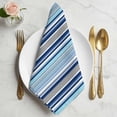 thumbnail image 2 of Cloth Napkins Set of 6 - 20x20 Inches, Blue Green Striped Washable Reusable Table Napkins, Colorful Abstract Vertical Lines Art Soft & Absortbent Dining Napkin for Party Wedding Hotel Restaurant, 2 of 9