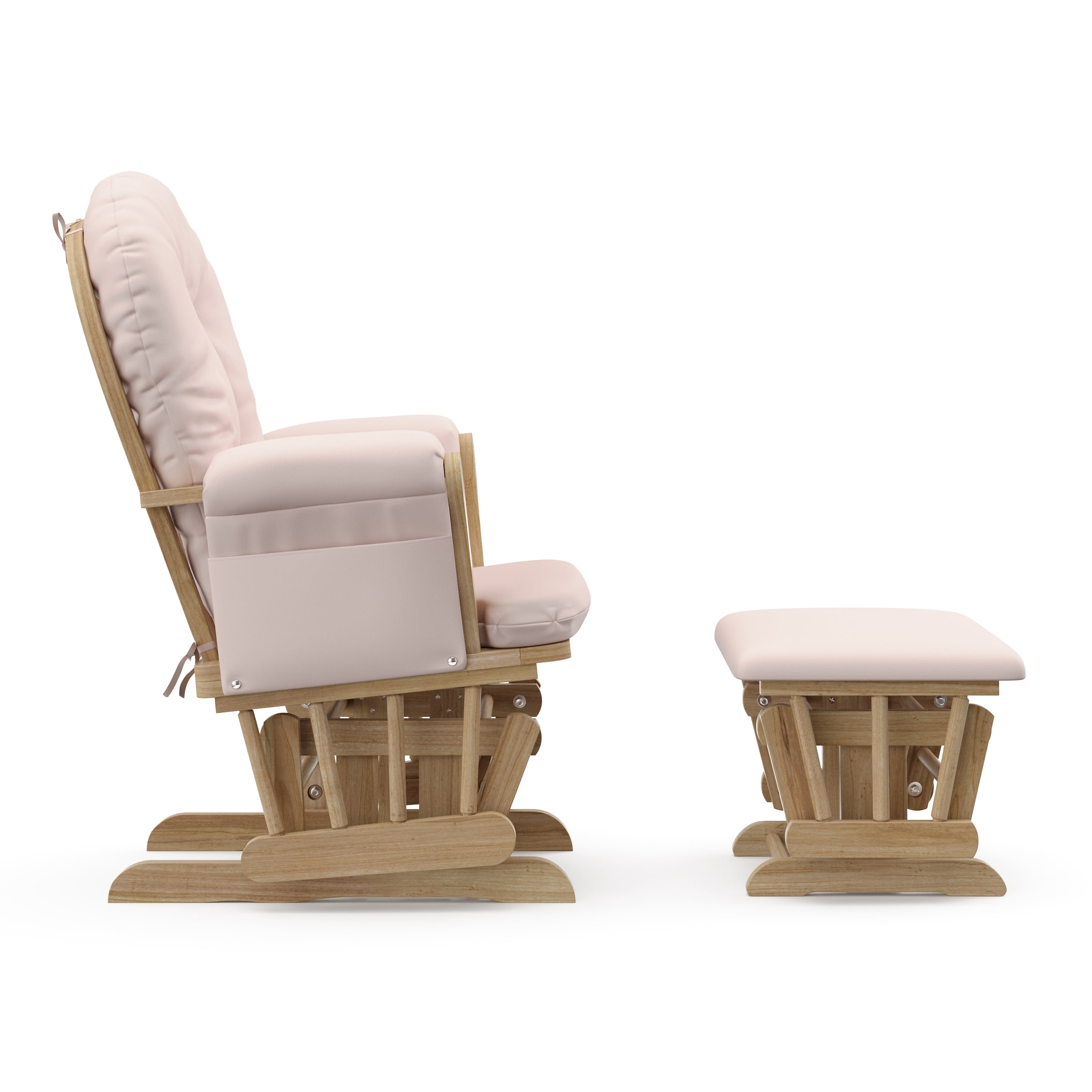 Storkcraft Hoop Infant Nursery Glider and Ottoman, Natural with Pink