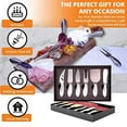 thumbnail image 5 of Premium Cheese Knives Set: 6-Piece Stainless Steel Cheese Knife Set for Charcuterie with Spreader, Fork and Case. (Great Gift Set), 5 of 7
