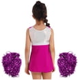 thumbnail image 2 of YONGHS Kids Girls Cheer Leader Outfit Cheerleading Dance Dress with Shorts Pom Poms Rose 14, 2 of 7
