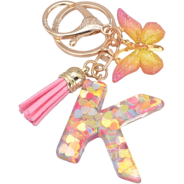 Letter Keychain,26 Letters A-Z Decorative Letter Keychain,Name Keychain for Women Girls Men Teenager Gift