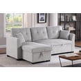 thumbnail image 2 of Joseph Sleeper Sofa Bed With Reversible Storage Chaise Light Gray, 2 of 6
